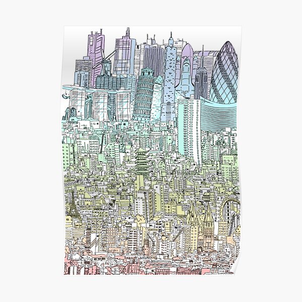Colourful Cityscape Poster