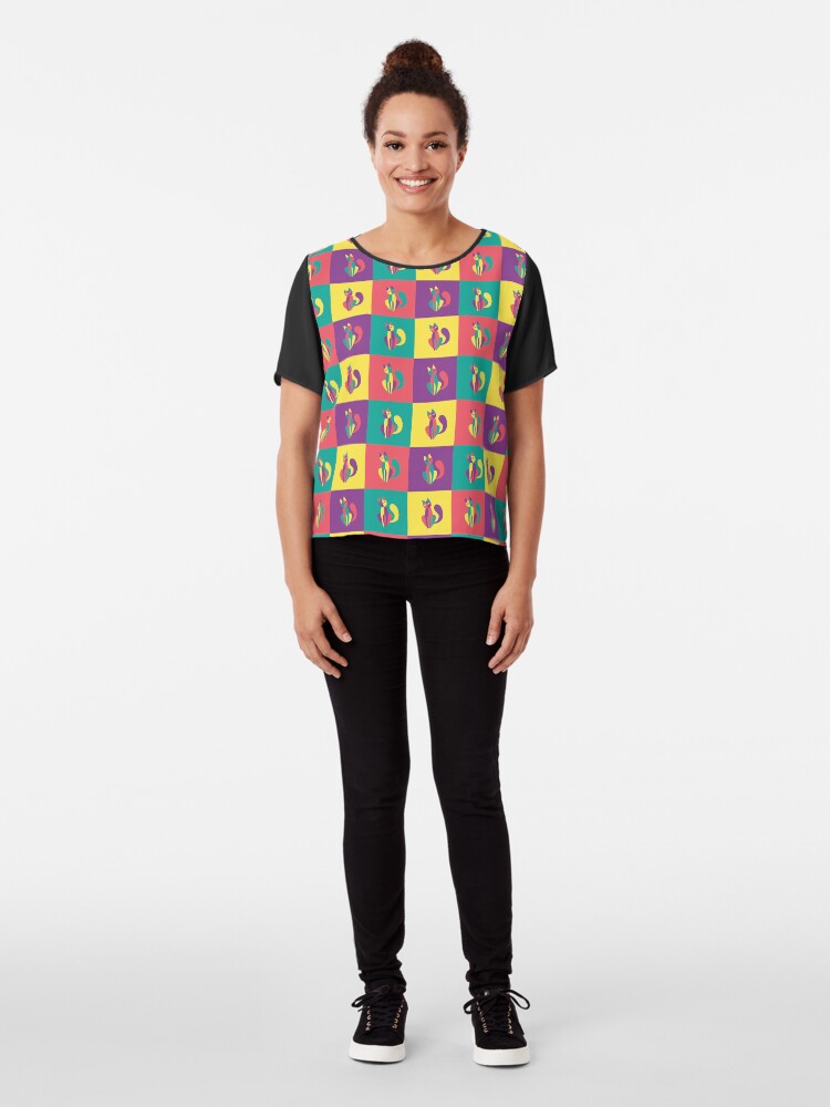 Alternate view of Pop goes the kitten Chiffon Top
