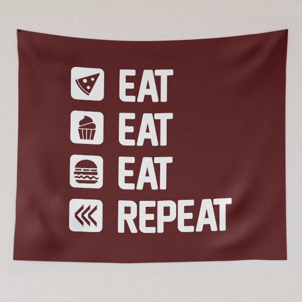 Item preview, Eat Eat Eat Repeat Funny TShirt designed and sold by Oles Bielienkyi.