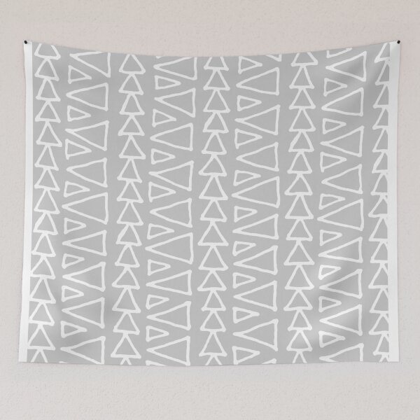 Item preview, Light Grey and White Hand Drawn Triangles Pattern designed and sold by dreamingmind.