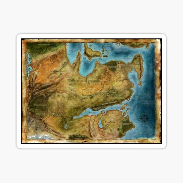 Dragon Age Map Of Thedas Sticker