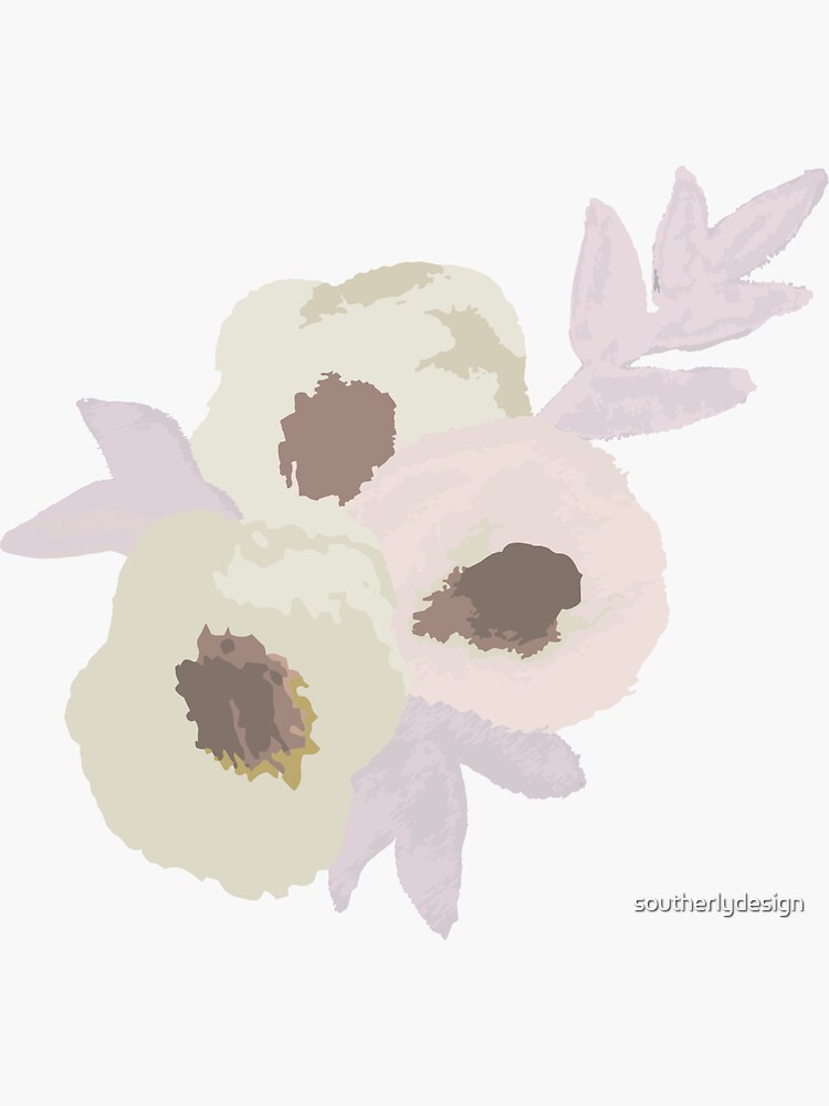 Watercolor Florals-purple and brown by southerlydesign