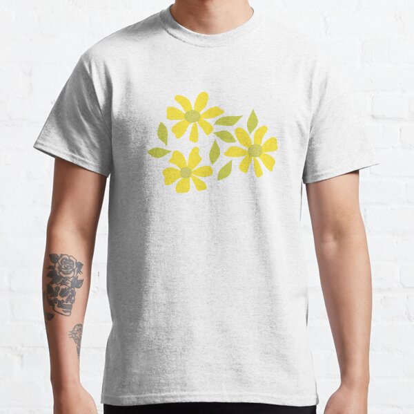 Retro Yellow Flowers Classic T-Shirt