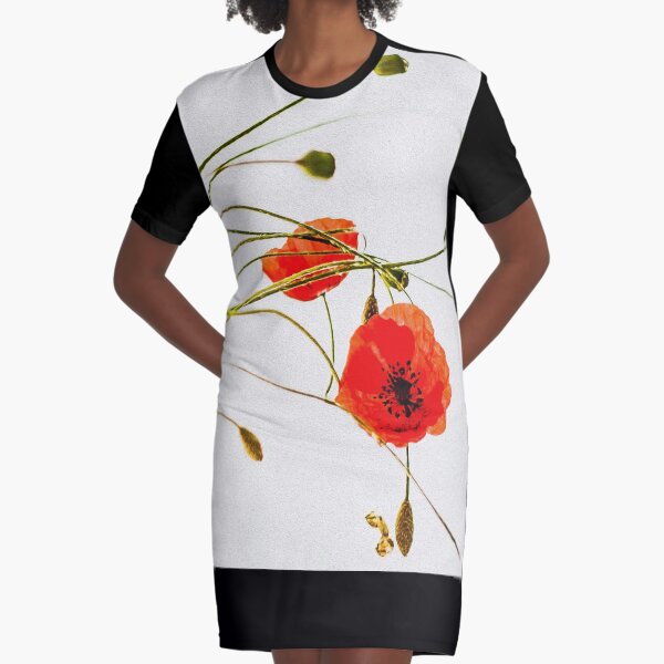 Poppies Graphic T-Shirt Dress