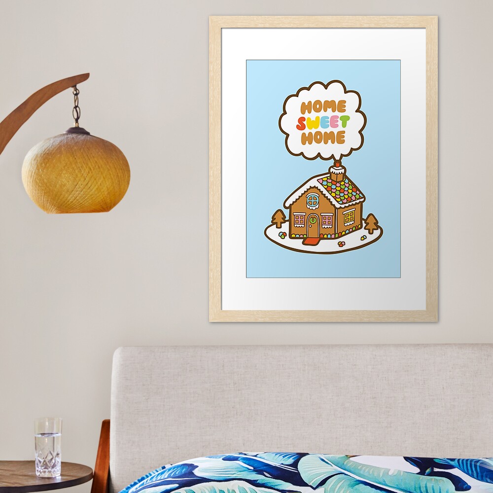 Home Sweet Home Gingerbread House Framed Art Print