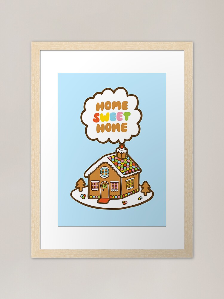 Alternate view of Home Sweet Home Gingerbread House Framed Art Print