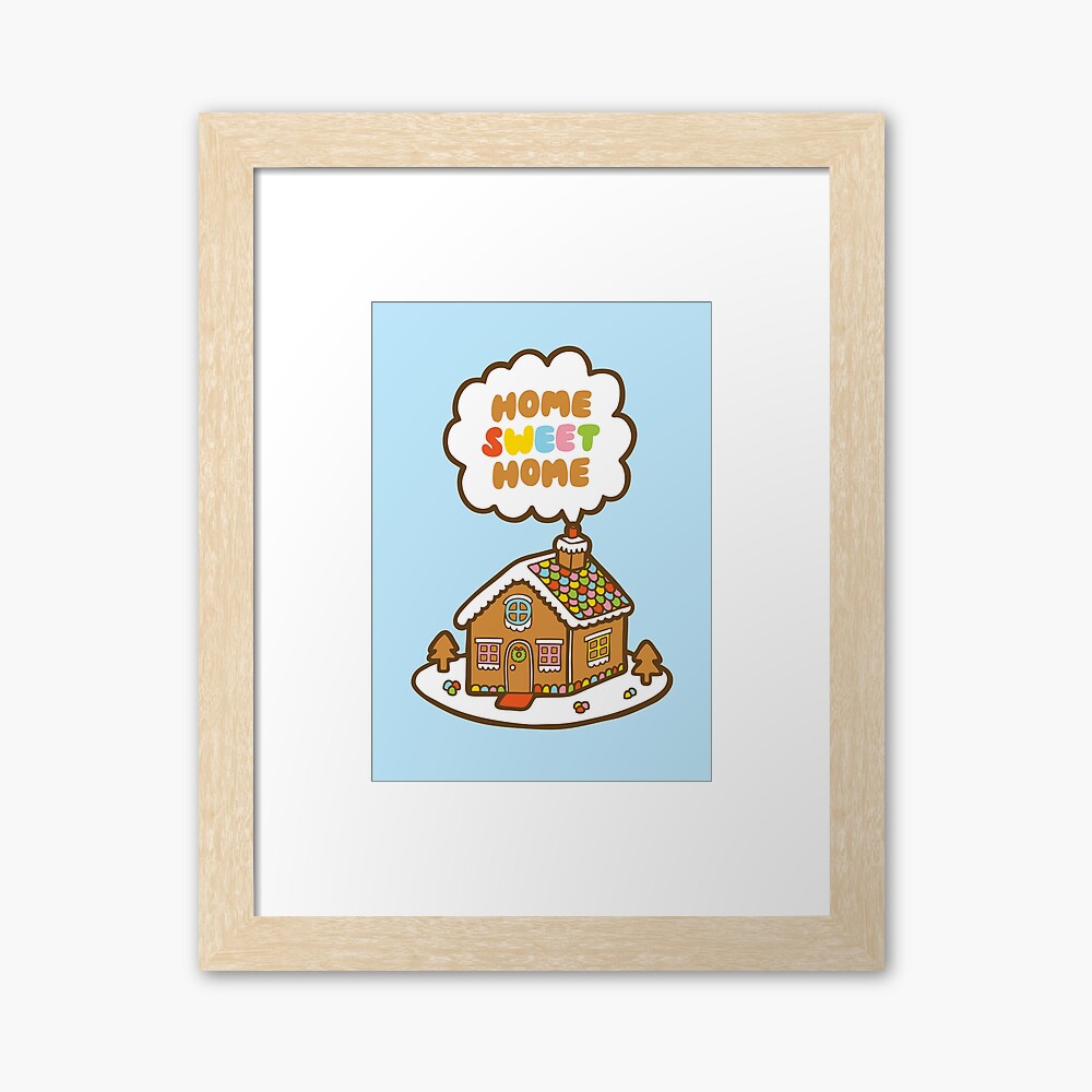 Home Sweet Home Gingerbread House Framed Art Print
