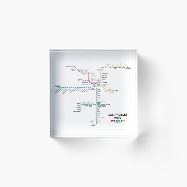 LOS ANGELES Metro Map Acrylic Block