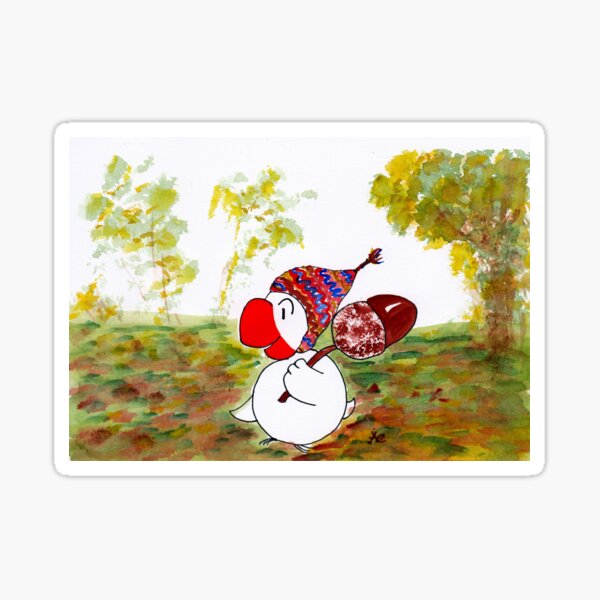 Eichelsammler im Wald Sticker