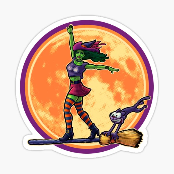 Surfer Witch Sticker