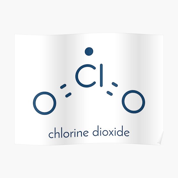 Chlorine dioxide (ClO2) molecule Poster