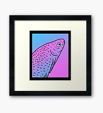 Vaporwave Walleye Aesthetic Pastel Goth Fish Framed Print