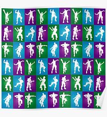 Fortnite Dances - color Poster