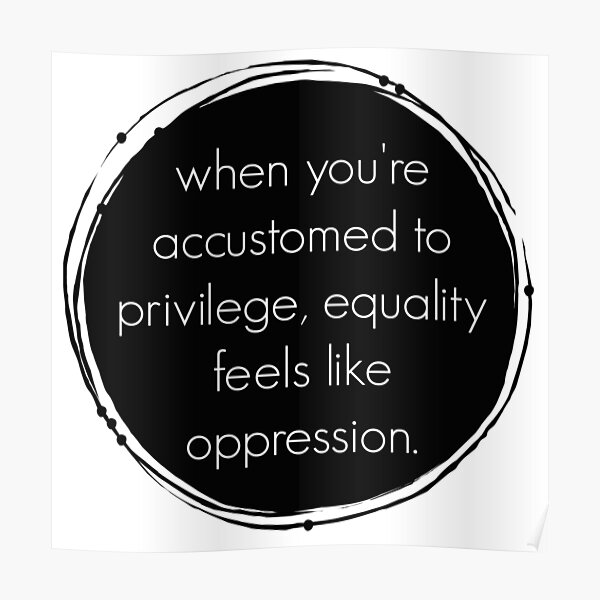 Privilege + equality = oppression? Poster