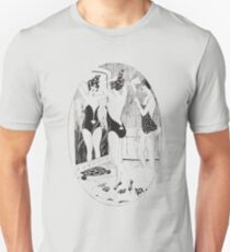 French Nude Show Girls Vintage Drawing Sketch Unisex T-Shirt