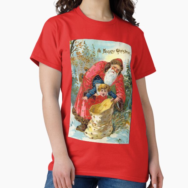 Item preview, Victorian Santa Stuffing Child into Sack Christmas greeting designed and sold by forgottenbeauty.