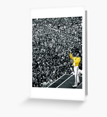 Fredddie Mercury Rock Concert Yellow Jacket Greeting Card