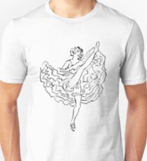 French Showgirl Vintage Drawing Sketch Unisex T-Shirt