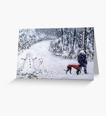 Tarjeta de felicitación El feliz muñeco de nieve ..