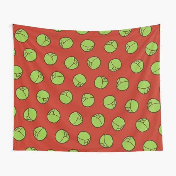Brussel Sprouts Pattern in Red Tapestry