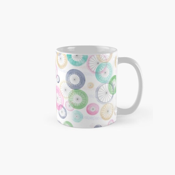Watercolor Wheels on White Classic Mug