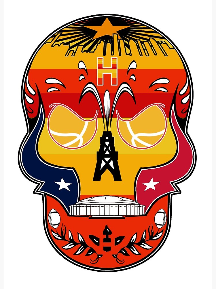 Day of the Dead Dia De Los Muertos Houston Sports Teams Sugar Skull Art  Board Print for Sale by Thnapple