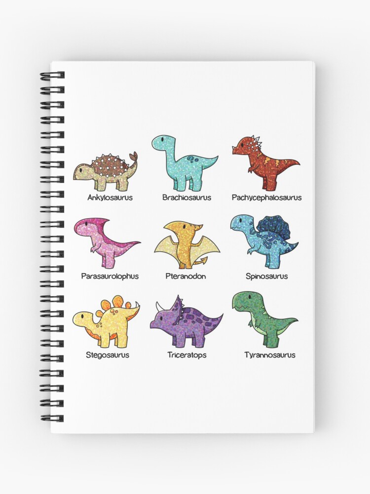 Cuaderno de espiral « Carta bien organizada de dinosaurios comunes.  Inspirado en una clase de paleontología de 4 meses.» de MadisonRidgdill |  Redbubble