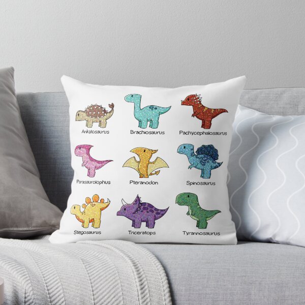 Dinosaur Chart Throw Pillow