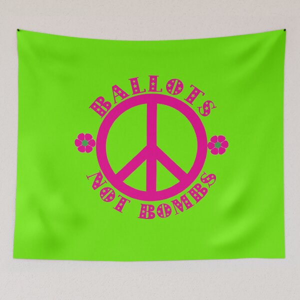 Item preview, BALLOTS NOT BOMBS with Peace Sign designed and sold by LoveAndDefiance.