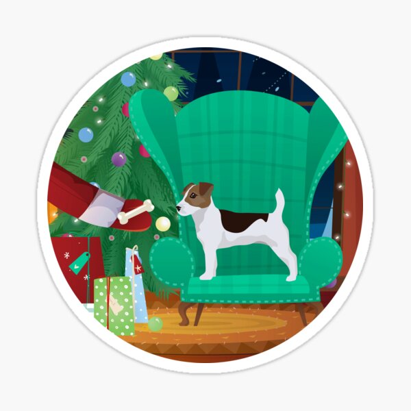 Jack Russel Terrier - Santa Gift Sticker