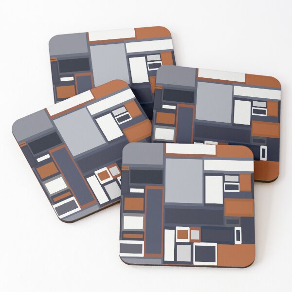 Item preview, Navy & Rust Mid Century  designed and sold by BlertaDK.