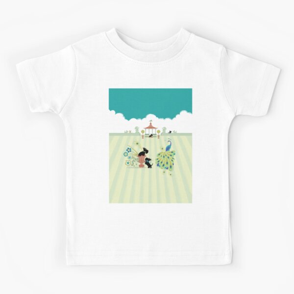 Scotties and Peacocks – Copyright © Bonnie Portraits Kids T-Shirt