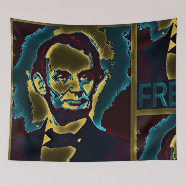 Item preview, Abraham Lincoln FREEDOM Black Light Art designed and sold by willybadu.