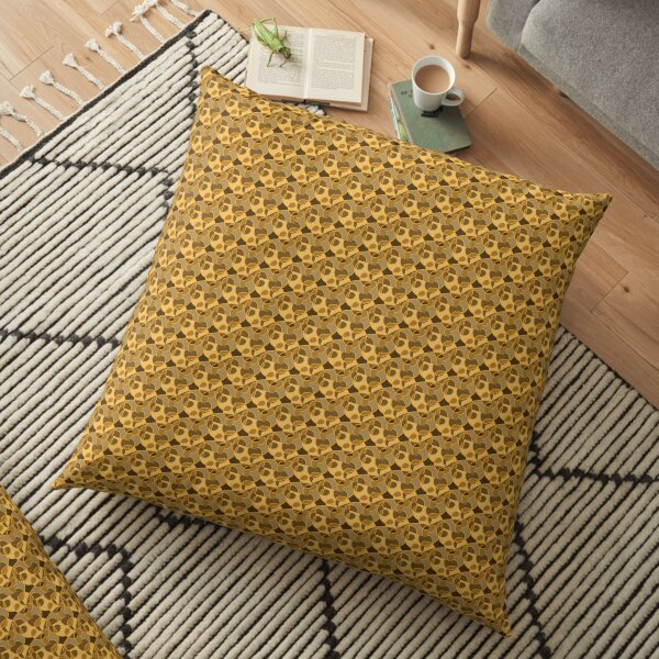 Golden Circles Floor Pillow