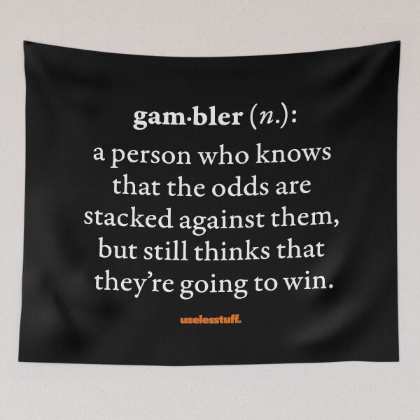 Item preview, 16657-01-BDK - Uselesstuff® Dictionary - Gambler - Probabilidades (Blanco) designed and sold by Uselesstuff.