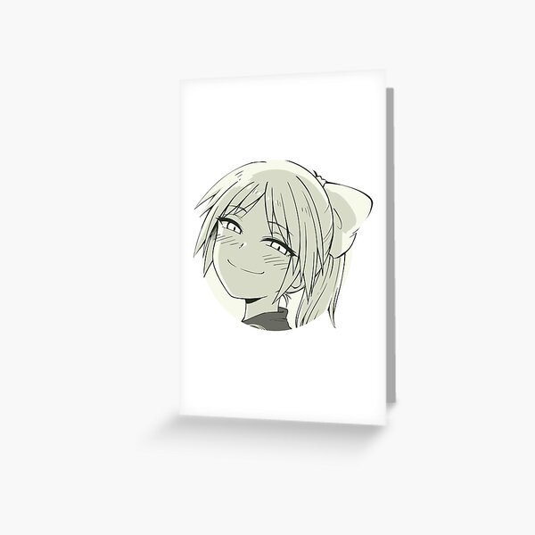 Anime From Victory Smile to Defeat Blank Eyes Meme | Greeting Card