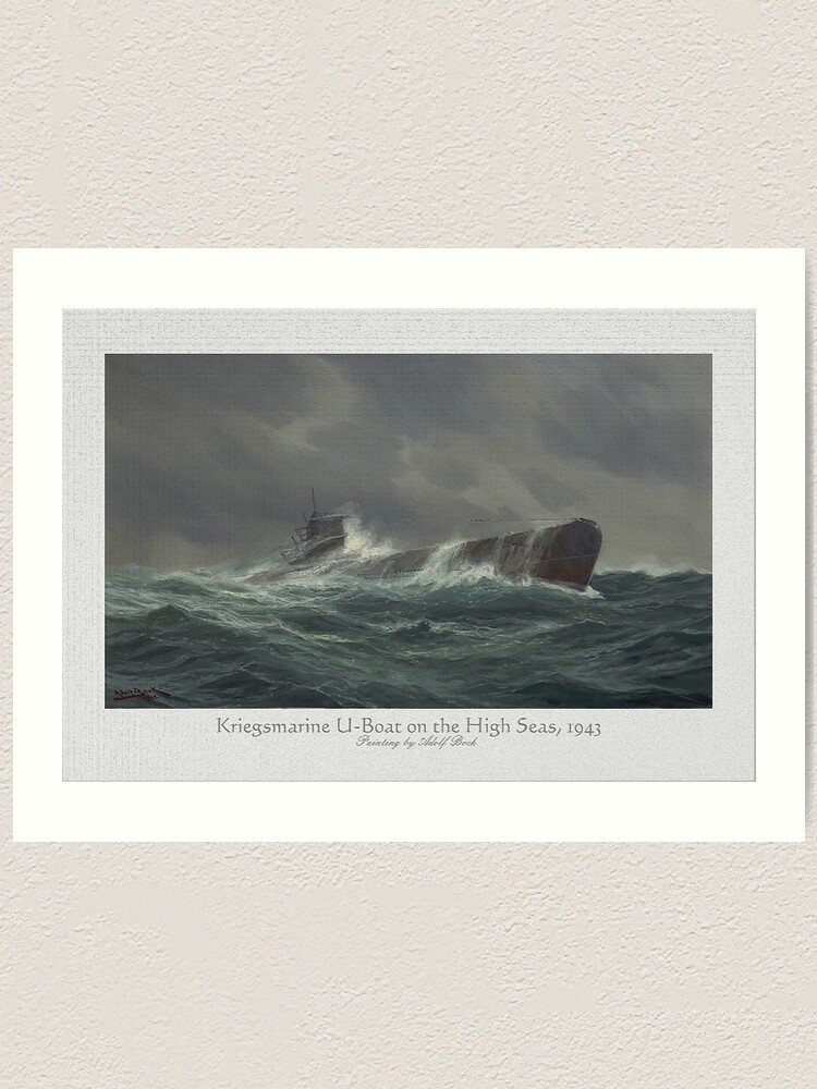 Alternate view of Kriegsmarine U-boat on the high seas, 1943 Art Print