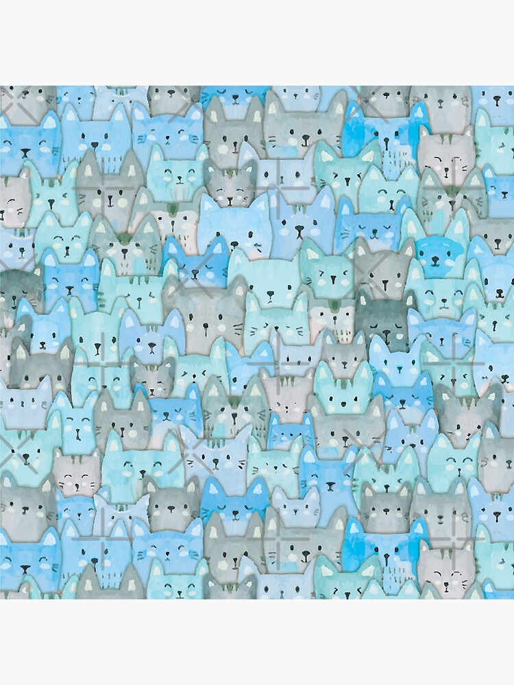 Pile o Aqua Kitties by ikigaicreations