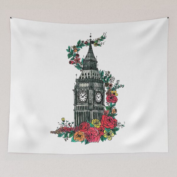 Item preview, Torre del reloj Big Ben Londres - Floral designed and sold by Cass V.