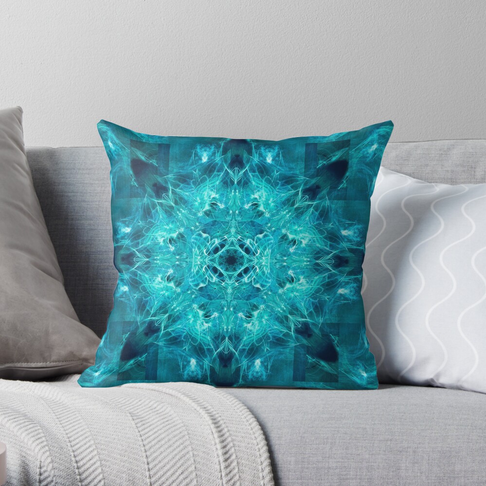Dragonheart - Aqua Throw Pillow