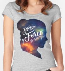 May the Force be With You - Carrie Fisher -Princess Leia Tribute Shirt Women's Fitted Scoop T-Shirt