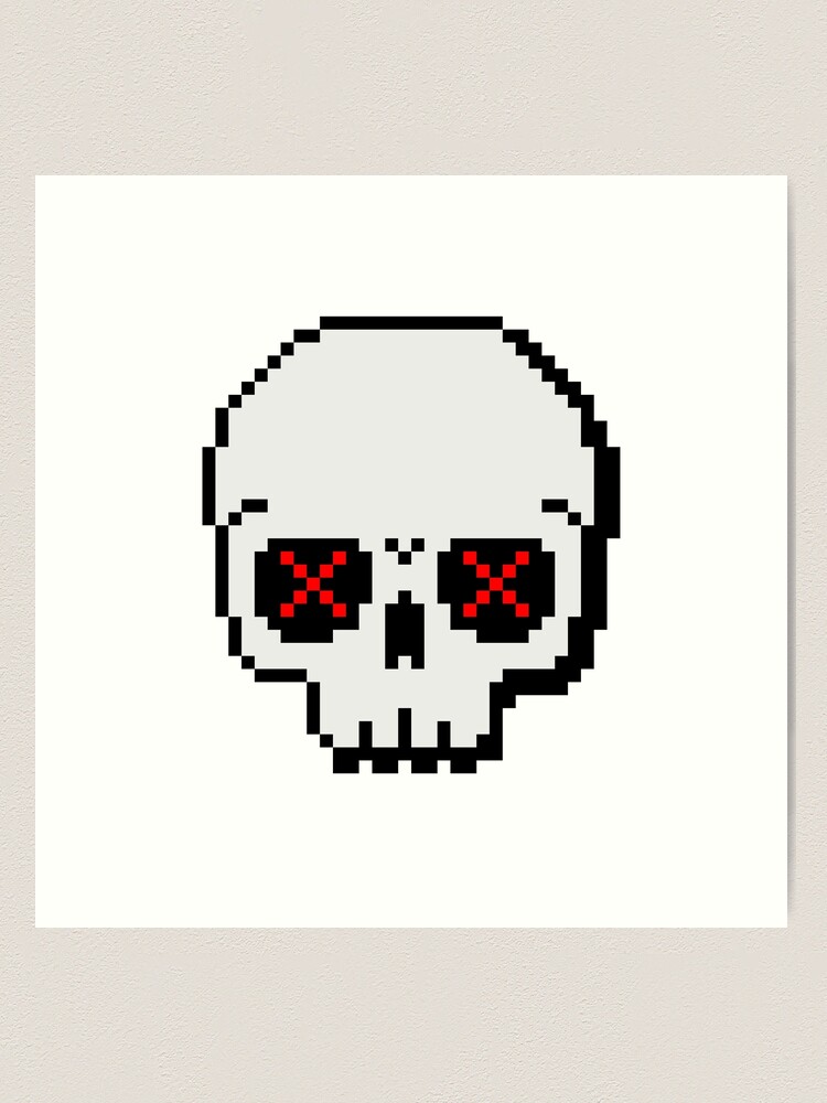 Pixel Skull And Crossbones. Art Print by Rory-Mackenzie