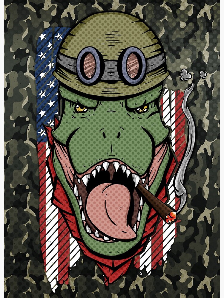 Lámina rígida «Soldado de dinosaurios del ejército estadounidense» de  Ventein | Redbubble