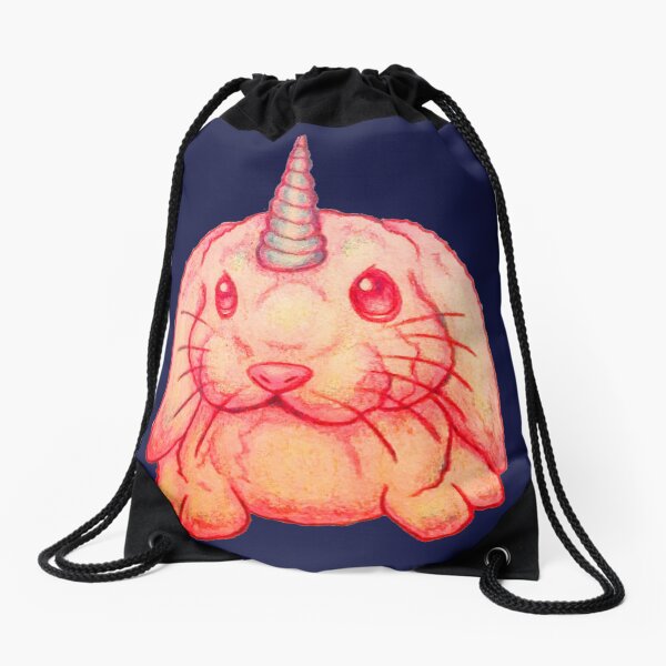 Pink Unicorn Bunny image created by Stephanie Ann Garcia Drawstring Bag