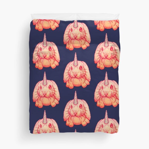 Pink Unicorn Bunny image created by Stephanie Ann Garcia Duvet Cover