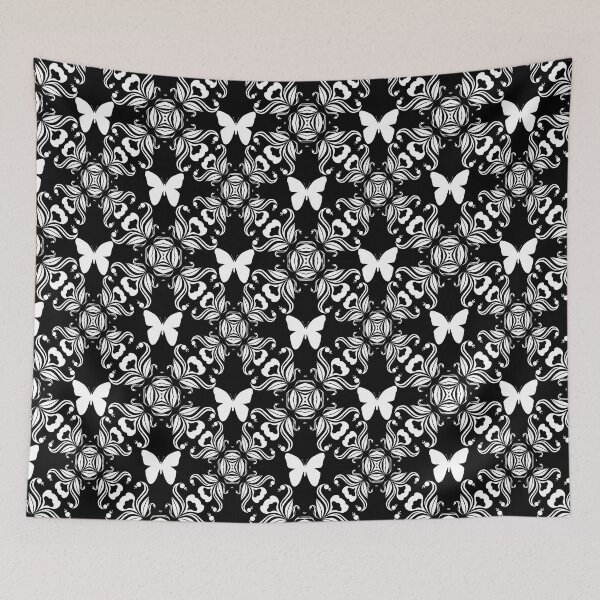 Item preview, Butterflies, black and white ornament 2 designed and sold by fuzzyfox.