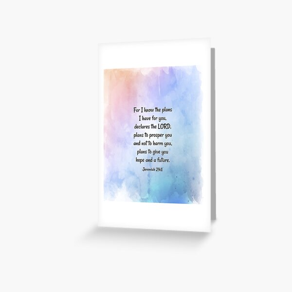 For I know the plans I have for you," declares the LORD. Christian, Bible Verse Greeting Card