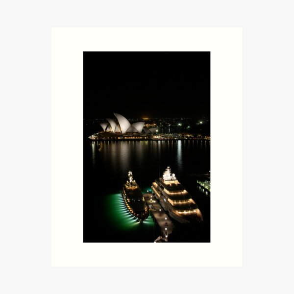 Super-villain yachts in Sydney Harbour Art Print
