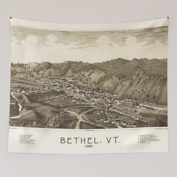 Item preview, Aerial View of Bethel, Vermont (1886) designed and sold by allhistory.
