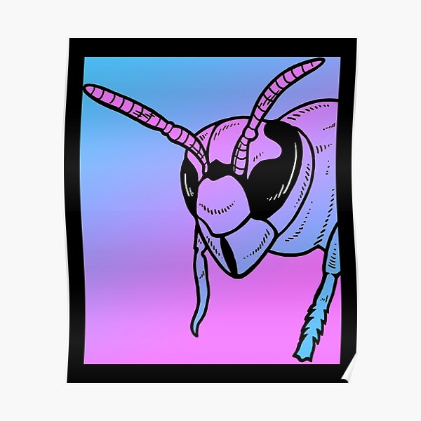 Vaporwave Wasp Aesthetic Pastel Goth Insect Poster By Dinosareforever